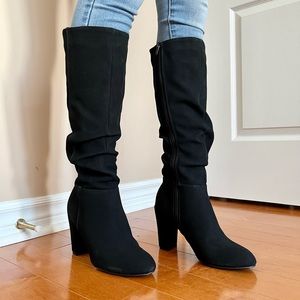 Call It Spring Suede Heel Booties - Black